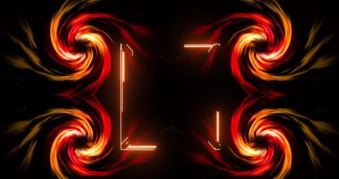 Glowing Orange Framed Spirals on Dark Digital Background - Download Free Stock Images Pikwizard.com