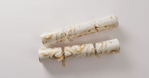 Elegant White and Gold Christmas Crackers on White Background - Download Free Stock Images Pikwizard.com
