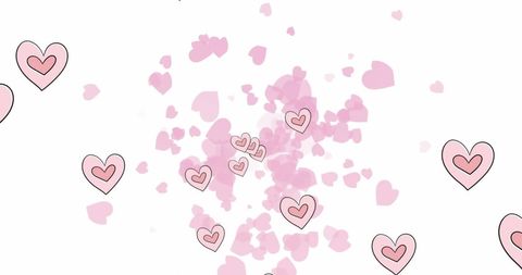 Floating Pink Hearts on White Background for Valentine's Day - Download Free Stock Images Pikwizard.com