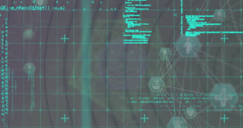Digital Globe Animation with Network Connections & Data Processing