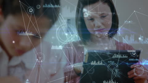 Children Engaged with Digital Learning Technology in Classroom