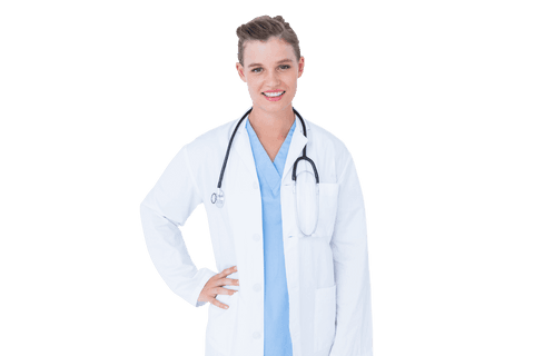 Transparent Background Doctor Wearing White Coat with Confidence - Download Free Stock Videos Pikwizard.com