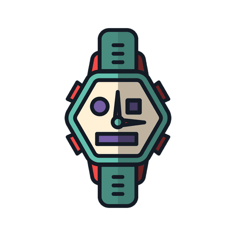 colorful digital wristwatch on transparent background - Download Free Stock Videos Pikwizard.com