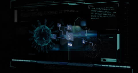Futuristic Digital Interface with Automated Data Processing