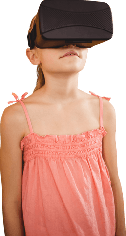 smiling caucasian girl using vr glasses on transparent background - Download Free Stock Videos Pikwizard.com