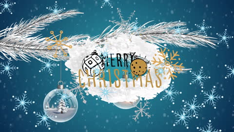 Festive Animation with Merry Christmas Message and Baubles