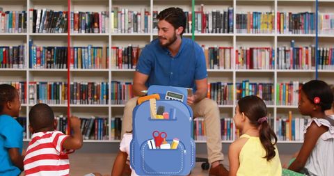 Teacher Engaging Diverse Students with Storytelling in Classroom Setting