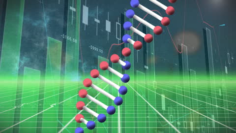 Spinning DNA Strand with Data Visualization Interface