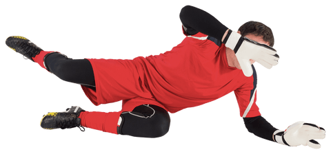 dynamic goalkeeper diving with red sportswear on transparent background - Download Free Stock Videos Pikwizard.com