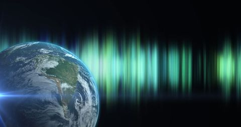 earth transforming under digital illumination with light trails - Download Free Stock Images Pikwizard.com