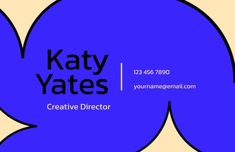 creative director business card with bold blue design - Download Free Stock Templates Pikwizard.com