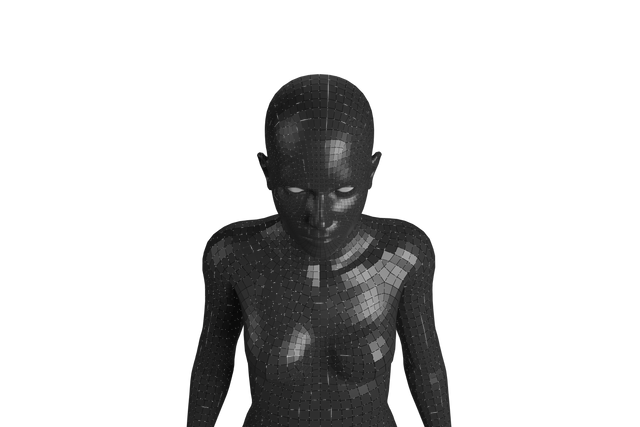 Transparent Digital Black 3D Female Model Rendering Close-Up - Download Free Stock Videos Pikwizard.com