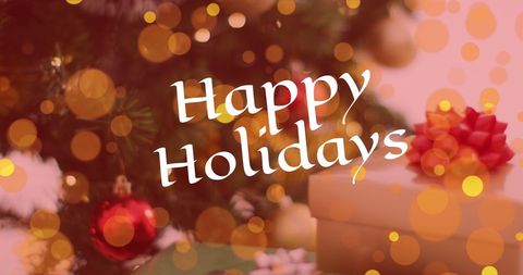 Festive Holiday Greetings with Christmas Decorations and Gifts