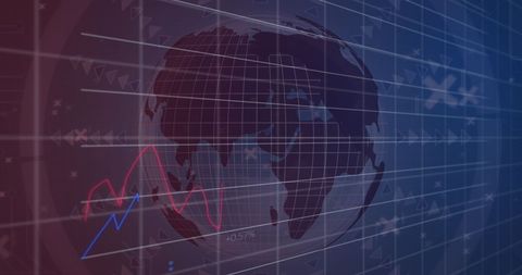 Abstract Global Finance with Rotating Globe and Data Graphs - Download Free Stock Images Pikwizard.com