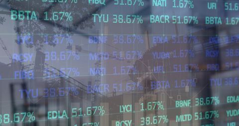 Financial Market Data Overlaying Industrial Environment - Download Free Stock Images Pikwizard.com