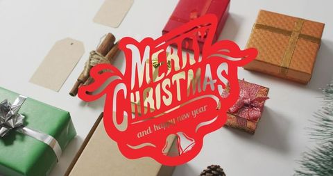 Festive Holiday Gift Boxes with Holiday Greeting