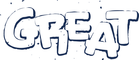 Playful bold great word typography with transparent background