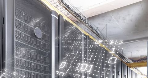 Digital Data Processing Over Futuristic Server Room - Download Free Stock Images Pikwizard.com