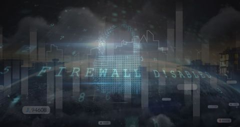 Global Technology SSL Interface Over City Skyline - Download Free Stock Images Pikwizard.com