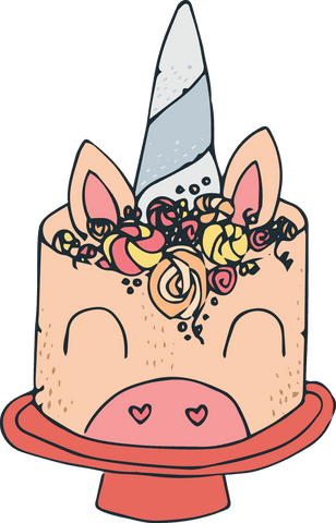 smiling unicorn birthday cake on transparent background for fun celebrations - Download Free Stock Videos Pikwizard.com