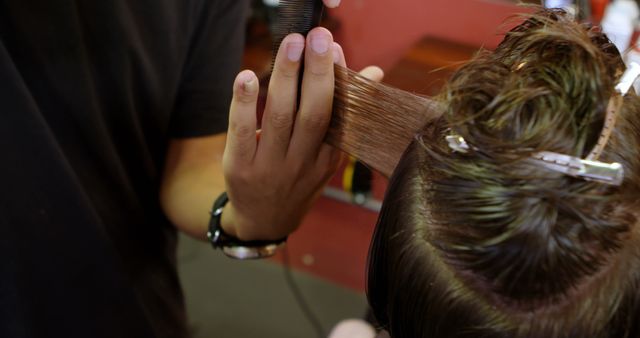 Hair Stylist Trimming Hair in Modern Salon - Download Free Stock Images Pikwizard.com