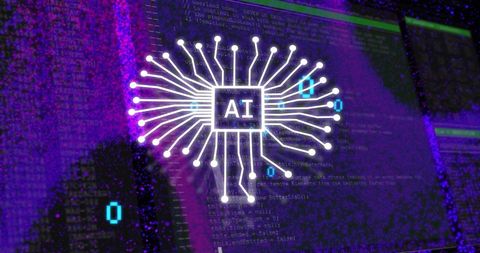 Futuristic AI Circuit with Binary Code Background - Download Free Stock Images Pikwizard.com