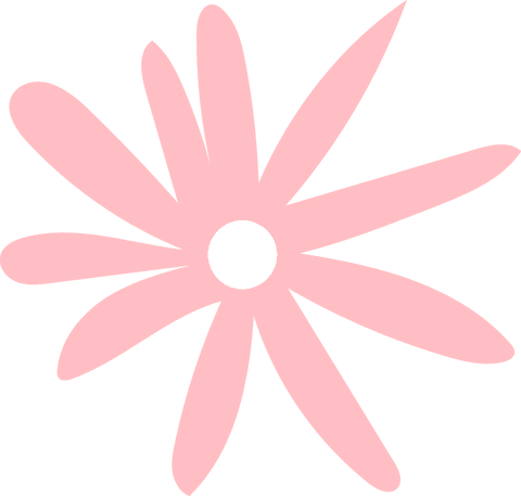 Pale pink abstract daisy with transparent background