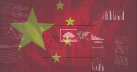 Financial Data Visualization with Chinese Flag Background - Download Free Stock Images Pikwizard.com