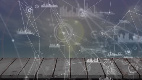 Connectivity Network Diagram Overlayed Sunset in Global Innovation Concept