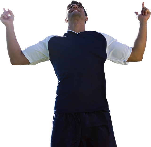 Ecstatic Caucasian Football Player Celebrating Attempt on Transparent Background - Download Free Stock Videos Pikwizard.com