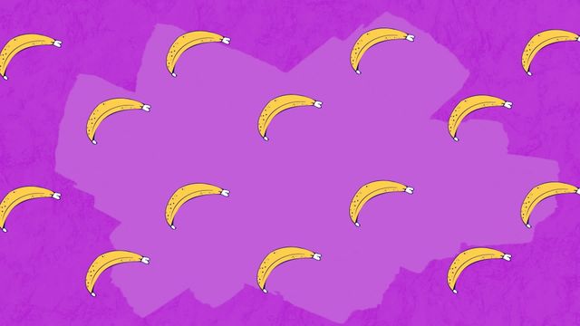 This vibrant digital background features a playful design with cartoon-style banana icons scattered over a rich purple canvas. Perfect for use in web design as a whimsical background, for creating fun prints or stationery, or in social media posts aimed at a youthful, energetic audience. It can also be used in children's media, apps, or educational content to add a touch of fun and color.