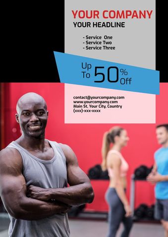 Dynamic Gym Promotion Fitness Trainer Standing Motivated - Download Free Stock Templates Pikwizard.com