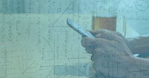 Smartphone Use with Mathematical Overlay and Digital Concepts - Download Free Stock Images Pikwizard.com