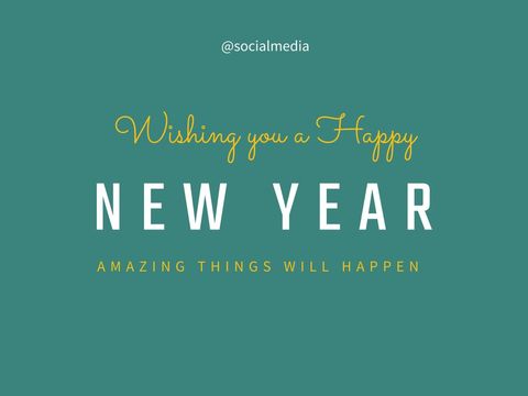 Bold Happy New Year Greeting on Minimalist Green Background - Download Free Stock Templates Pikwizard.com