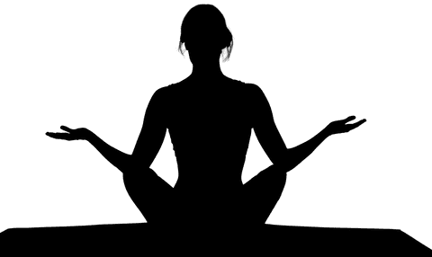 Transparent yoga pose isolated woman in meditation