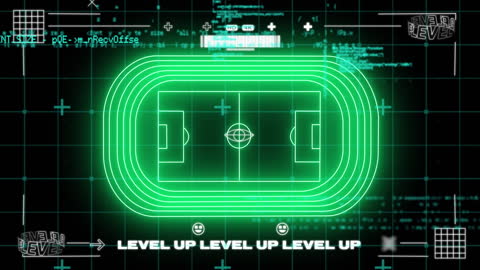 Futuristic Digital Soccer Field Interface Background