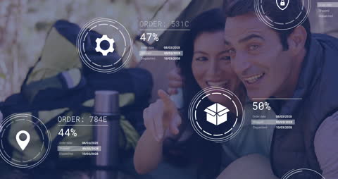 Digital Networking Interface with Order Stats in Outdoor Camp Mindset
