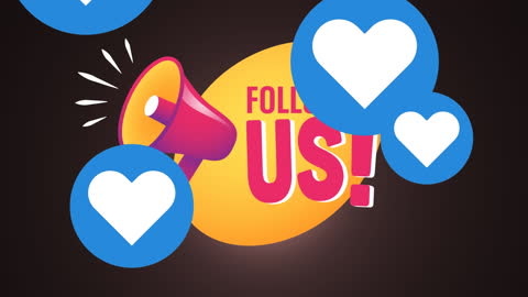 Social Media Follow Us Call to Action with Megaphone Illustration