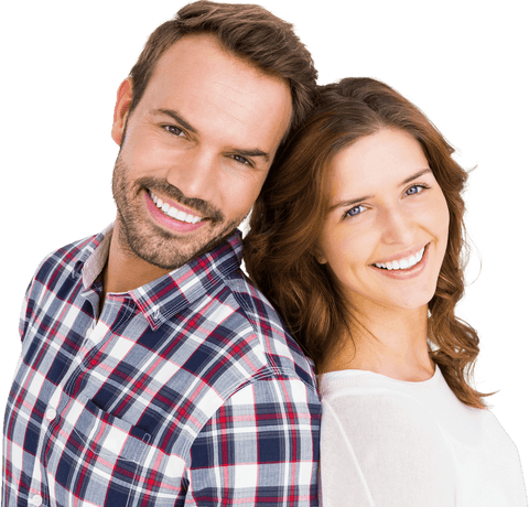 Happy Couple Smiling Together, Transparent Background