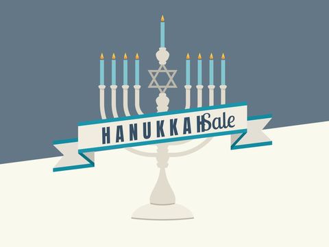 Hanukkah sale banner with festive menorah for holiday promotions