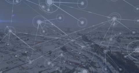 Global Network Connections Over Urban Winter Landscape - Download Free Stock Images Pikwizard.com