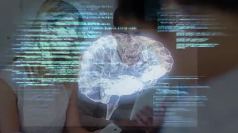 Digital Brain Hologram with Code Flow: Innovation in Augmented Reality