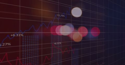 Analysis of Financial Data with Graph Trends and Bokeh Lights - Download Free Stock Images Pikwizard.com