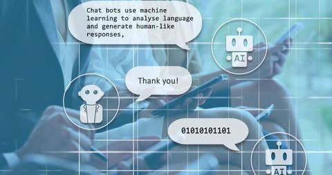 Digital Interface of AI Chat Interaction with Diverse People Using Tablets - Download Free Stock Images Pikwizard.com