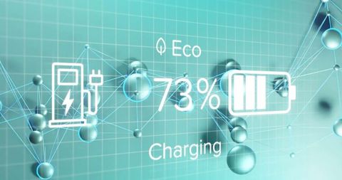 Digital Network with Eco Charging Icons and Connection - Download Free Stock Images Pikwizard.com