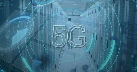 5G Network in Data Center with Futuristic Interface