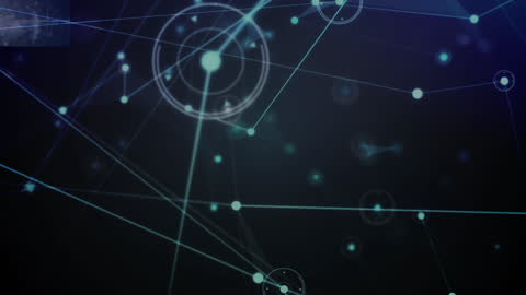 Abstract Digital Network Connections on Navy Background