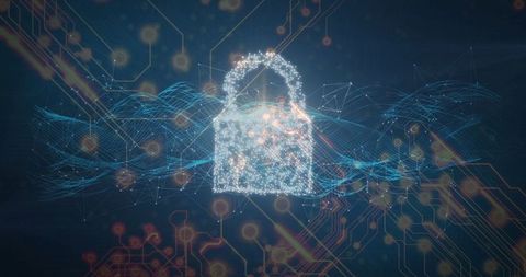 Innovative Cybersecurity Concept with Digital Lock Icon