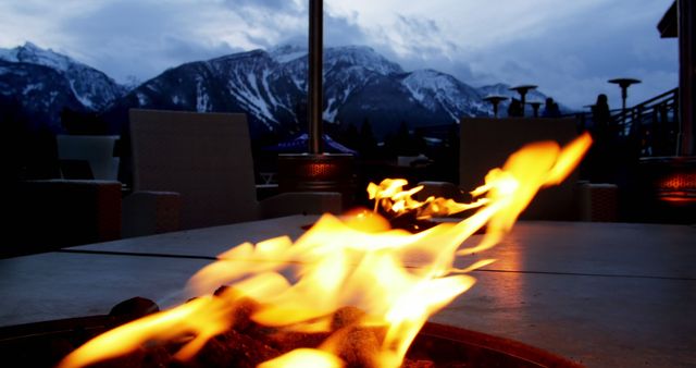 Cozy Campfire with Mountain View at Sunset - Download Free Stock Images Pikwizard.com