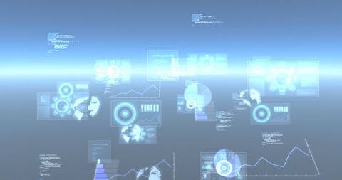 Futuristic Digital Interface with Floating Data Display - Download Free Stock Images Pikwizard.com